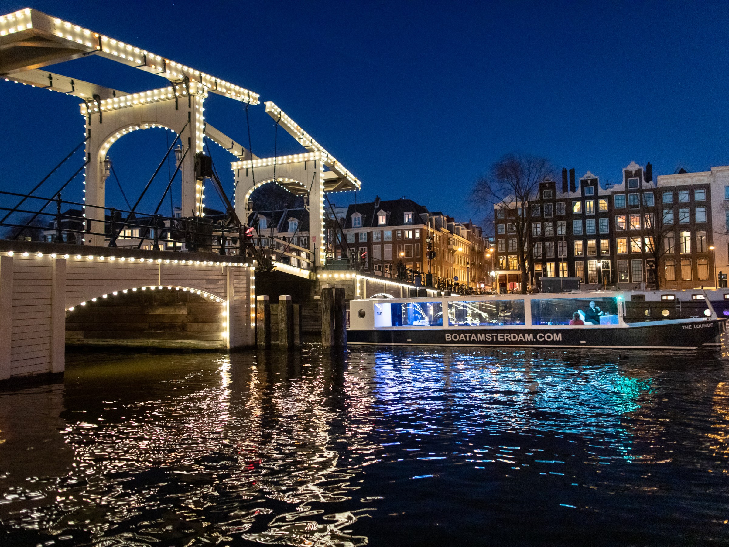 The Lounge sailing the canals at Amsterdam Light Festival
