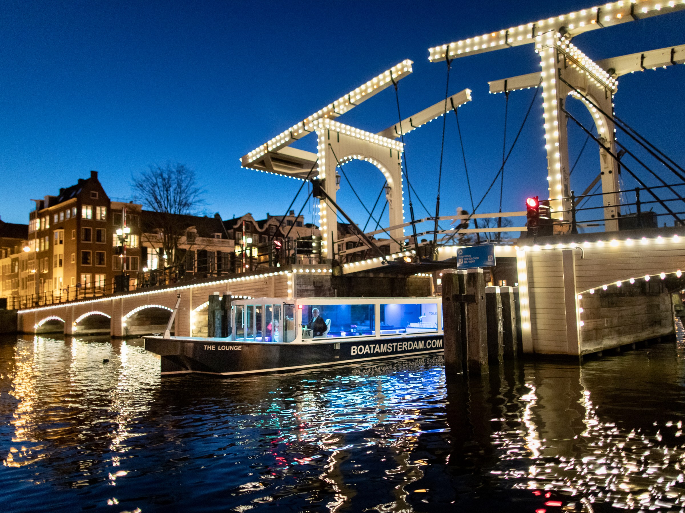 The Lounge sailing the canals at Amsterdam Light Festival