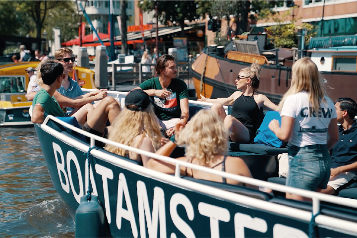 a group of people on a boat
