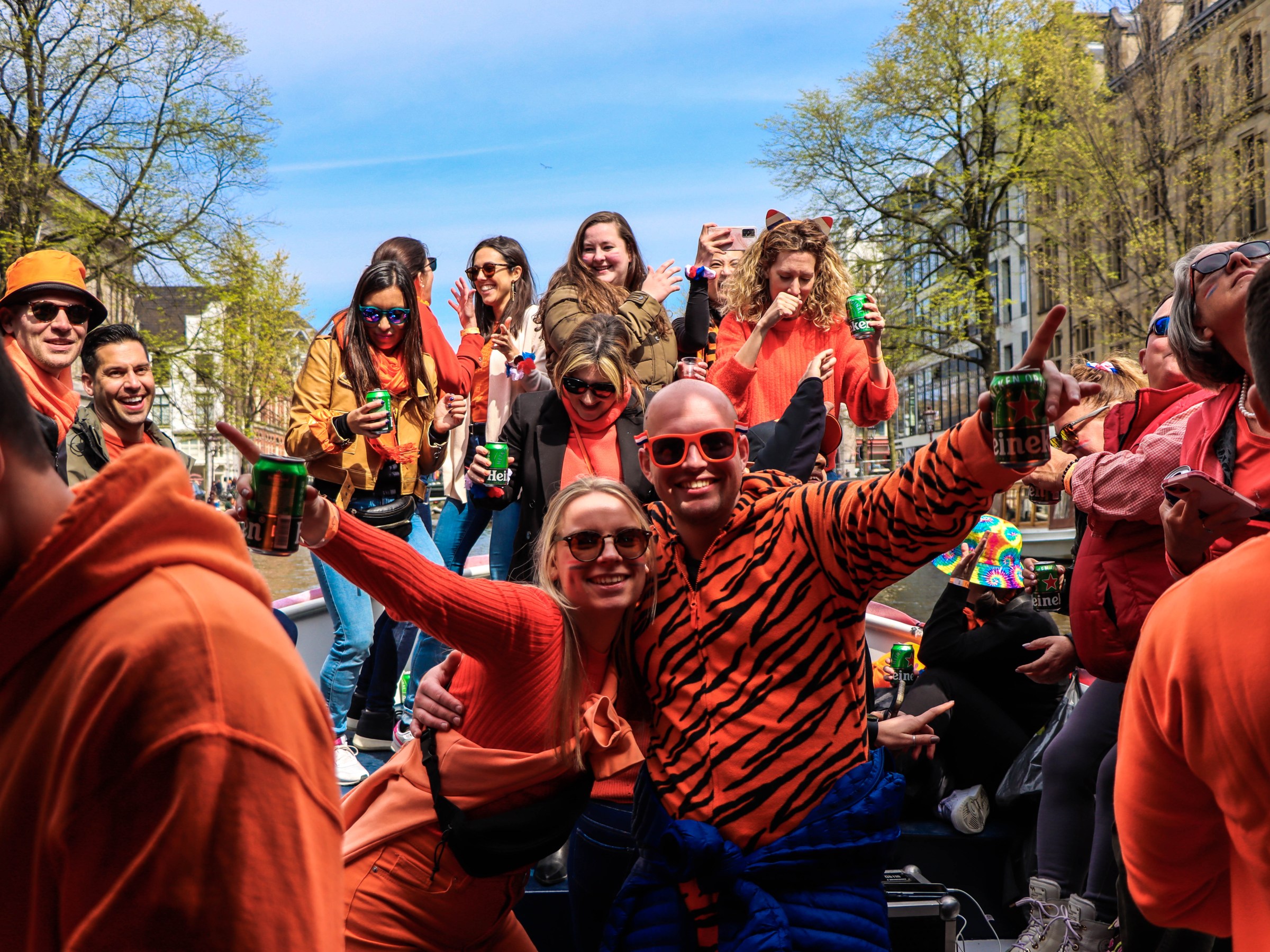 a group of people standing in front of a crowd